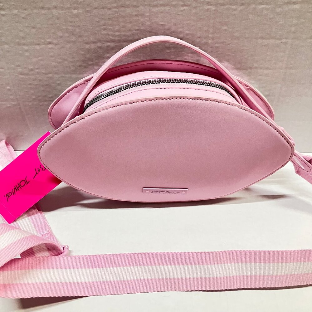 Betsey Johnson XOTEAM Kitsch Glitter Football Web Strap Shoulder Bag - Picture 4 of 5